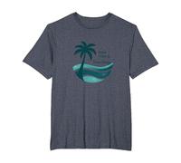 Palm Trees & Ocean Breeze Tropical Beach Vacation T-Shirt, Men's Big and Tall, Heather Blue, 5X Tall