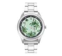 Palm Trees Quartz Watch Alloy Watch Dress Decorative for Business Men Women with Design Pattern Print
