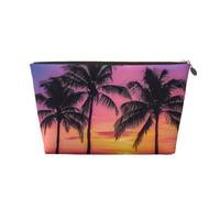 Palm Trees Silhouette at Sunset Printed Travel Toiletry Bag - Handbag Organizer, Purse Organiser Insert Handbag,Inner Storage Bag in Bag with Zipper Bag