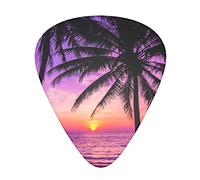 Palm Trees Silhouette at Sunset The guitar pick, for acoustic, electric, bass guitars - natural touch, 12 pack, multi-color.