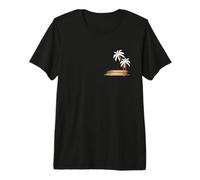 Palm Trees Summer Colourful Chest Print Holiday Premium T-Shirt