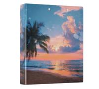 Palm Trees Sunset 3 Ring Binders 1.5 Inch Clear View Three Ring Binders Versatile Binder Fits 200 Sheets 1 Pack