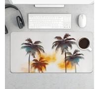 Palm Trees Sunset Gaming Mouse Pad 12x24 Inch Desk Pad Protector Waterproof Non-Slip Rubber Base Keyboard Mat Extra Large Desktop Mat for Office Home Computer Laptop Table Accessory