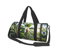 Palm Trees Travel Duffel Bag Sports Gym Bag, Lightweight Overnight Weekender Bag With Shoes Compartment Yoga Gym Sports Bag For Men Women