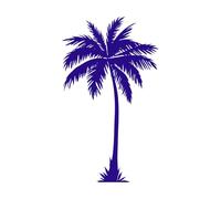 Palm Trees Tropical Beach Sea Coconut Trees Life Children Fine Carving Decals 30x51.3cm Art Mural Painting DarkBlue