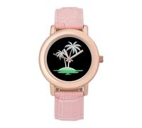 Palm Trees Women's Wrist Watch Fashion Alloy Quartz Watch with Strap Easy to Read