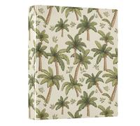 Palm Trees Yellow Background Pattern 3 Ring Binder 1.5 Inch Round Ring Binder View Binder Holds 200 Documents for Home School Office Use