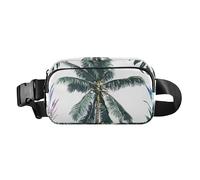Palm Waist Bag Pineapple Tropical Hawaiian Tropical Jungle Leaves Elegant Waist Bag for Women Men Teens Mini Sports Shoulder Bag with Adjustable Shoulder Strap for Traveling Shopping, multi-coloured,