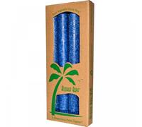 Palm wax Taper Candles, Unscented, Royal Blue, 4 Pack, 9 in (23 cm) Each