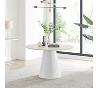 Palma 120cm 6-Seater Round Pedestal Dining Table In Multiple Finishes FurnitureboxUK Beige One Size
