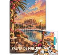 Palma Cathedral Sunset Harbor Jigsaw Puzzle 1000pcs (52x38cm) Adult Puzzle | For a calm home hobby, this adult jigsaw puzzle with 1000 pieces gives adult puzzlers a calm activity to return to.