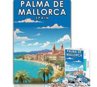 Palma De Mallorca Spain Jigsaw Puzzles for Teenagers,Challenging Game Toys Every Piece Is Unique - Challenging Family Fun Game 38x26cm