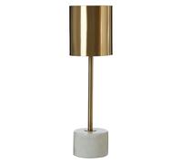 palma gold metal table lamp with white marble base