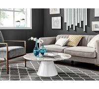 Palma White Marble Effect Coffee Table - White Marble Effect