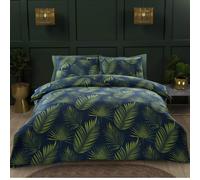 Rapport Home Palma Tropical Green King Duvet Cover Set - 180TC Microfibre Bedding & 2 Pillowcases - Soft, Easy Care & Oeko-Tex Certified 230x220 cm