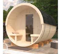 Palmako Anita Barrel Sauna 1.6 + 0.7M² - 2.2M X 2.9M - 42mm Wall Logs