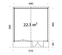 Palmako Britta 19.7 & 22.3m² - 5.0m x 4.5m