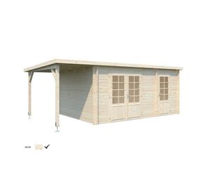 Palmako Ella Two Room Summer House With Veranda - 5.9M X 3M - 28mm Wall Logs Glass Glazing