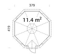 Palmako Eva 11.4m² - INCLUDING Barbeque and Smoke Hood