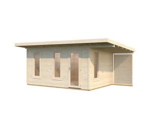 Palmako Grace Summer House With Veranda - 4.5M X 2.9M - 56mm Glu-Lam Wall Logs Double Glazing