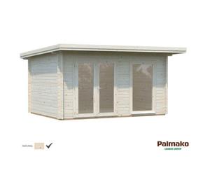 Palmako Heidi Modern Pent Log Cabin - 4.1M X 3M - 44mm Premium Thickness Wall Logs Double Glazed