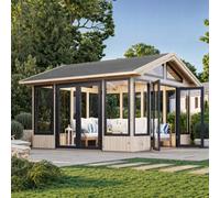 Palmako Isabella 14.7M² Sun Room - 4.01M X 4.01M - 90mm Wall Logs