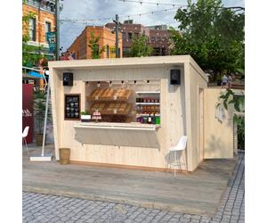 Palmako Kira Market Stall 7.7M² - 3.6M X 2.3M - 16mm Wall Logs