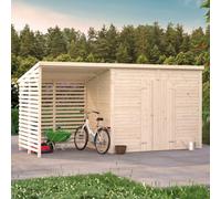 Palmako Leif 4.5+2.9M² Shed - 467Cm X 187Cm - 16mm Wall Logs