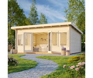 Palmako Lisa 19.4 Summer House - 5.3M X 3.9M - Modern Garden Building 44mm Wall Logs - Double Glazed