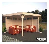 Palmako Lucy 12.2M² Open Sided - 3.5M X 3.5M - Wall Logs