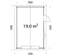 Palmako Roger 19.0m² Garage - With Side Hung Double Garage Doors
