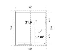 Palmako Roger 21.9m² + 5.2m² Garage - Without Garage Door