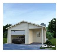Palmako Roger 21.9M² With Side Hung Double Garage Doors - 5.1M X 5.5M - 44mm Wall Logs