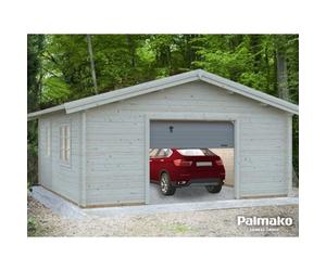Palmako Roger 27.7M² With Up And Over Sectional Garage Door - 5.4M X 5.4M - 70mm Wall Logs