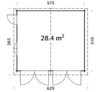 Palmako Roger 28.4m² Double Garage - Without Garage Door