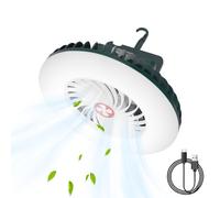 Palmcee 2-In-1 Portable Camping Fan with Lights, USB Rechargeable Camping Fans with 2 Light Modes & 3 Wind Speeds Small Outdoor Fan with Lights for Fishing Hiking