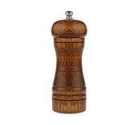 Palmcee 5 Inch Wooden Pepper Mill - Manual Grinder With Adjustable Ceramic Rotor, Refillable Oak Wood Salt and Pepper Shaker for Home Kitchen