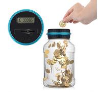 Palmcee Digital Coin Bank,1.8L Large Capacity Transparent Money Saving Jar, SAME QUALITY LOWER PRICE Digital UK Coins Automatic Counting Money Box Jar with LCD Display Birthday for Kids