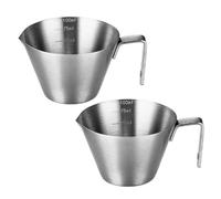 Palmcee Espresso Cups, 2 Pack Stainless Steel Espresso Measuring Cup with Scale Marking & Eagle Mouth, 100ML Espresso Pouring Cup Barista Coffee Accessories