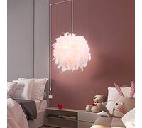 Palmcee Feather Light Shade, White Feather Lampshades Ceiling Fluffy Feather Lampshade Ceiling Light Shade, Feather Light Shade Ceiling Fluffy Lampshade for Table Lamp Floor Lamp Pendant (30cm)