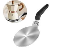 Palmcee Induction Hob Converter Plate, Stainless Steel Converter with Insulated Handle for Glass and Moka Pots, Stovetop Heat Diffuser for Induction Hob Cooking