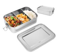 Palmcee Stainless Steel Lunch Box - 1400ML With 2 Compartments for Sandwich and Salad, BPA Free, Leak-Proof Bento Container for Kids, Adults, Students