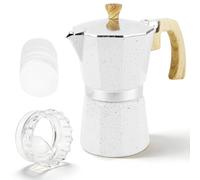 Palmcee Stovetop Espresso Maker, 6 Cup Espresso Cup Moka Pot with Filter 300ML Stovetop Coffee Maker Aluminium Italian Espresso Maker Gas & Electric Stove Top for Home Office (Milky-OB)