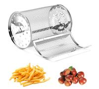 Palmcee Tower Air Fryer Basket, Stainless Steel Rotisserie Basket, Tower Air Fryer Accessories, 360 Degree Rotating Grill Roaster Drum for Peanut Coffee Bean Nuts BBQ Walnut (18 * 12 cm)