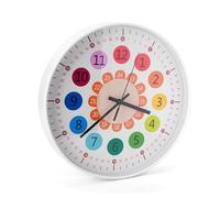 Palmcee Wall Clock, 12 Inch Colorful Clock, Quiet Early Learning Wall Clocks, Battery Operated Kitchen Wall Clocks Decoration Clocks for Living Room Kids Room Bedroom Boys Gift