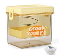 Palmcee Yogurt Maker Strainer, 1000ML Yogurt Strainer 225 Mesh Fine Holes, Fine Filter with Lid Versatile Transparent Juice Filter for Thick Greek Yogurts Soybean Milk (Yellow)