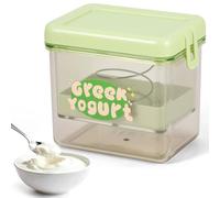 Palmcee Yogurt Maker Strainer, 1000ML Yogurt Strainer 225 Mesh Fine Holes, Fine Filter with Lid Versatile Transparent Juice Filter for Thick Greek Yogurts Soybean Milk (Green)