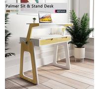Alphason Palmer Office Desk - Adjustable Sit/Stand, Multi