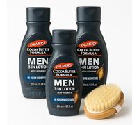 Palmer's Cocoa Butter Moisturiser Men's Lotion bundle | 3x Palmers Cocoa Mens Body Moisturiser & 1x Facial Scrub Brush - Cocoa Butter Moisturiser by Palmers Coconut