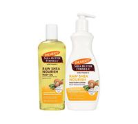 Palmer's Shea Butter Formula Body Care Bundle, Raw Shea Lotion (13.5 Oz) + Lightweight Body Oil (8.5 Fl Oz), Nourishing & Hydrating for Dry, Sensitive